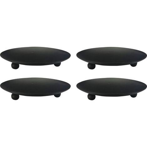 4 Pièces Chandelier Noir Fer Forgé, Bougeoir Plateau avec Trois Bases Sphériques,11cm de Diamètre, Simple Décoratifs Modernes pour Décoration Mariage Maison Nol d'anniversaire Dner Aux Chandelles (1/4)
