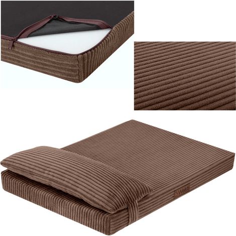Cama para perros, colchón para perros, pana marrón Welsti L 100x70 (1/5)