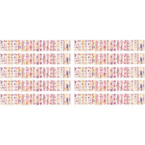 Lot de stickers adhésifs en PET longs, personnages de dessins animés mignons, stickers pour journal intime frais et simples, décoration d'automne et rangement d'hiver, pour filles et filles. (1/5)
