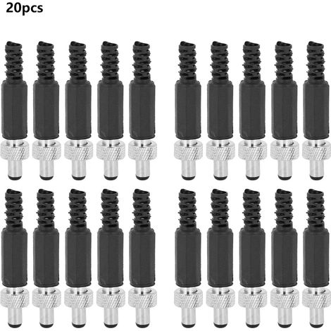 Prise d'alimentation mâle DC, 20 pièces, avec serrure en plastique et métal, 5.5x2.1mm, pour lecteurs multimédias Audio (1/5)