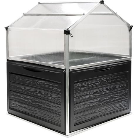 Palram - Canopia Metall Hochbeet mit Gewächshaus Plantino  anthrazit  118x118x148 cm (1/5)