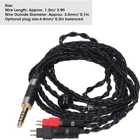 Câble audio 4.4mm équilibré double aiguille 8N OCC argenté pour Sennheiser HD600 HD580 (1/5)