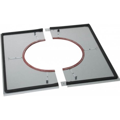 Poujoulat – Plaque de distance de sécurité étanche 80/130 – Grille pour fumisterie – Fixation par vis – Pour chantiers humides
