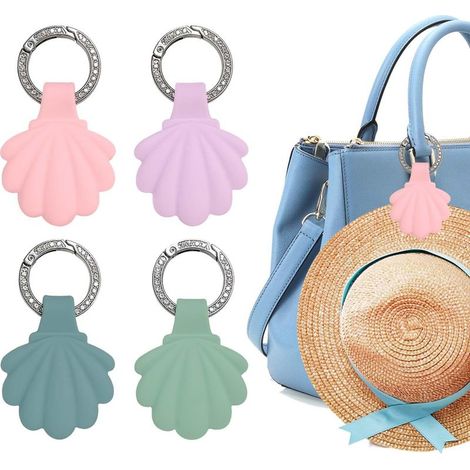 Lot de 4 pinces à chapeau magnétiques pour les voyages, clips de chapeau portables en forme de coquillage pour femmes et hommes, pour chapeaux de soleil, chapeaux de soleil, écharpe, gants (1/5)
