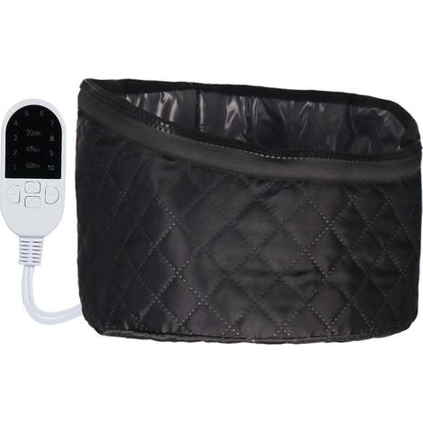 Bonnet chauffant, bonnet de thérapie par la chaleur et la vapeur, bonnet de soin capillaire à domicile pour femmes, noir (1/5)