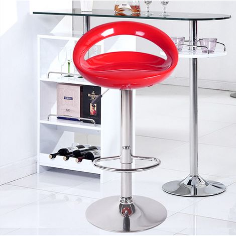Aqrau  2 Tabouret de bar ABS de style européen décontracté simple rouge (1/3)