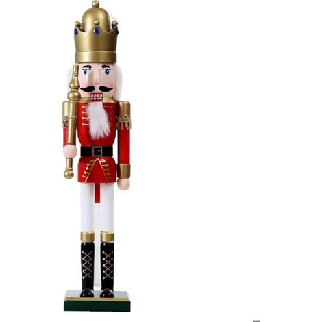 60cm soldat casse-noisette - Aueq - coloré en bois décoration noël cadeau jouet poupée vintage artisanat (1/4)