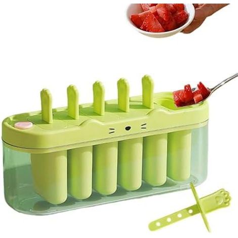 Lot 2 moules glaces bâton 6 compartiments réutilisables enfants été dessert qualité pro usage quotidien (1/5)