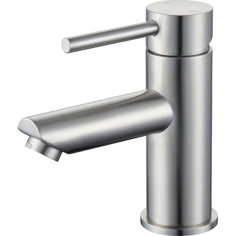 Mitigeur Lavabo en Acier Inoxydable Brossé - Robinet Salle de Bain (1/5)