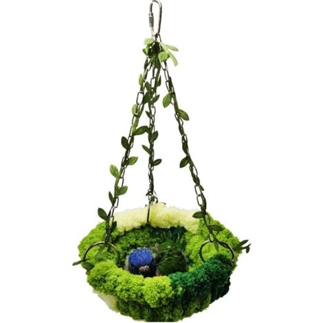 Nid D'oiseau - Hamac Suspendu Pour Oiseaux - Compatible Perruche Calopsitte Conure - Diamètre 16 Cm - Hauteur 8 Cm - Chaîne Ajustable - 1 Pièce (1/5)