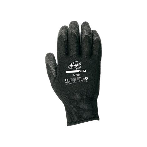NI00/8 GUANTE NYLON CON INTERIOR DE VULRIZO PALMA RECUBIERTA PVC COLOR NEGRO APTO US - JUBA