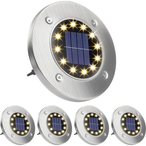 Lot de 4 lampes solaires IP65 Étanche Pour pelouse, chemin de jardin, cour (1/5)