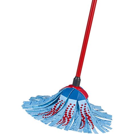 Vileda – Balai à franges velours SuperMocio 3Action – Couche abrasive rouge – Pour nettoyage efficace des surfaces – Compatible avec seau Super Bucket (1/10)