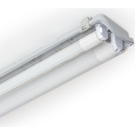 Pantalla Estanca 120cm IP65 con dos Tubos LED Cristal 18W 140lm/W 4000K Blanco Neutro