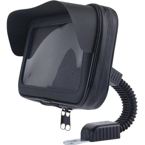 Support de téléphone pour rétroviseur, compatible avec les téléphones jusqu'à 6,5 pouces, rotatif à 360°, sacoche étanche pour moto avec pare-soleil, nouvelle précision et performances stables. (1/5)