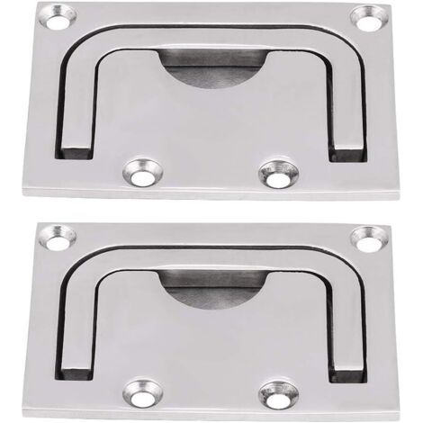BUNTHAUS poignée de couverture de cabine，Casier de Trappe Affleurant de Bateau, Tirer Poignée de Bateau de Trappe Enfoncée Poignée de Traction d'ascenseur de Cabinet en Acier Inoxydable
