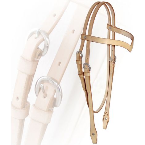 ROSSICCIO - Testiera western con frontalino a V in cuoio