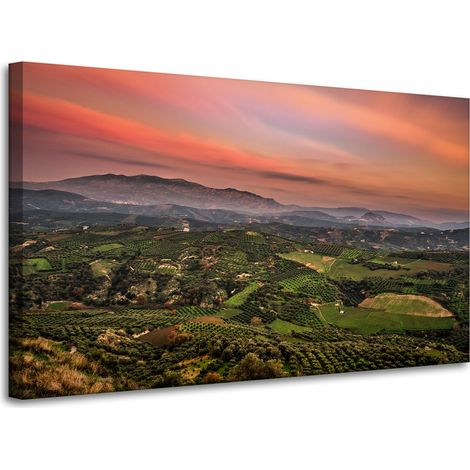 Stampa su tela "Panorama naturalistico degli altipiani" 100x60 cm