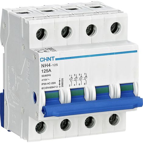 Chint 398108 Hauptschalter, 4POL 40A Hauptschalter Blau, Weiß 4polig 40 A 240 V, 415 V 1 St.