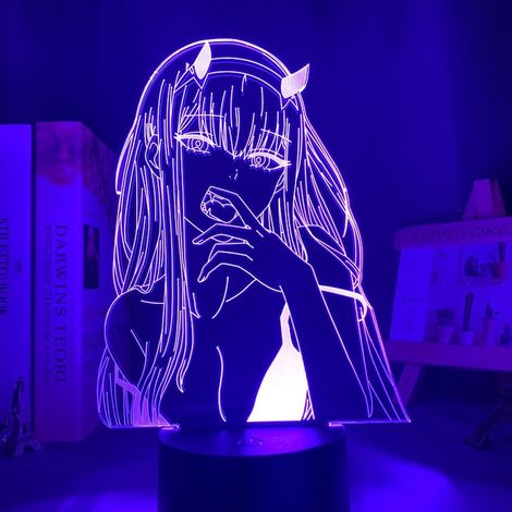 MINKUROW Zero Two Figura Anime Lámpara Nightlight Manga Led Nightlight Multicolor Cambiante Usb Batería Mesa Lampara Niños Niño Niñas Habitación Decoración Luz Manga Juguete (Cocodrilos) (1/5)