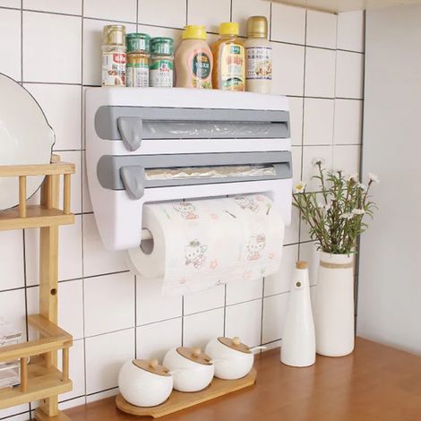 Organisateur cuisine gris rangement accessoire salle de bain (1/5)