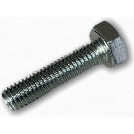 Vis à métaux tête hexagonale acier zingué blanc 8.8 filetage total 10x40mm boîte de 100 pièces - STAFA TRADING (1/4)