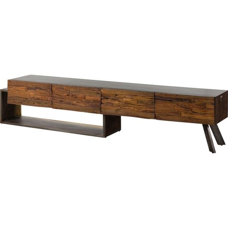 Mobile Tv in legno di acacia / legno riciclato 240x40x50 laccato marrone SEVILLA 16