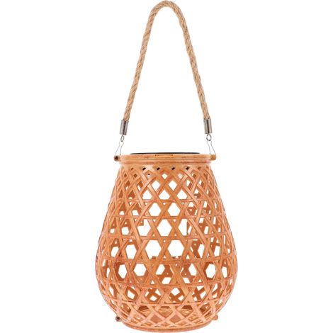 Lanterne suspendue solaire en rotin jaune ananas, décoration chaude et imperméable pour patio et jardin (1/5)