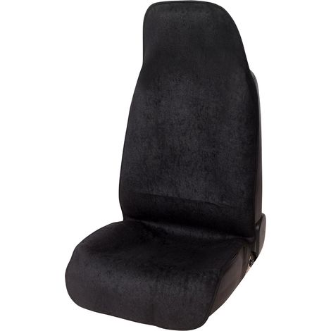 Lupex Shop - Coprisedile universale per auto e furgone, Anteriore Singolo (1 pezzo), Antiscivolo, Protezione e copertura per Guidatore o Passeggero, colore nero cod. LS51 (1/4)
