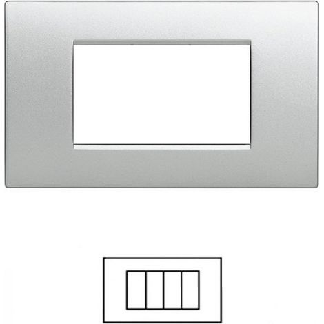 Placca 4 posti Living light compatibile Tipo LNA4804TE (1/4)