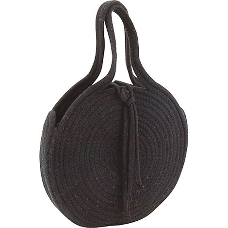Sac rond en corde de coton et jute Noir (1/3)
