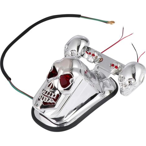 arrière de moto tête de mort décorative feu stop et (1/5)