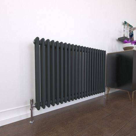 T&K Horizontal Radiator Traditional 2 Column Designer 600x1010mm Anthracite Modern Cast Iron Style Central Heating Rads (1/5)