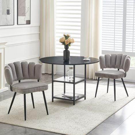 Esstisch Set rund 107 cm mit 2 Stühlen und Ablagen OKMYHOME (1/4)