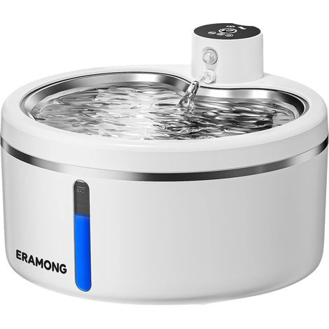 Fuente de agua para mascotas, con sensor de movimiento, batería de larga duración, color blanco - 2,5 L, kit estándar. (1/2)