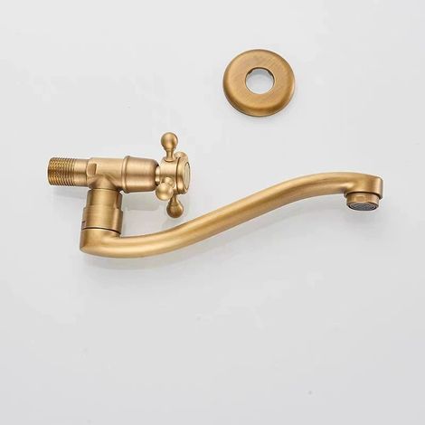 Rubinetto a beccuccio lungo/rubinetto per vasca da bagno/rubinetto per piscina stile mocio, valvola a nastro spazzolato anticato, valvola da 22 cm, fantastico