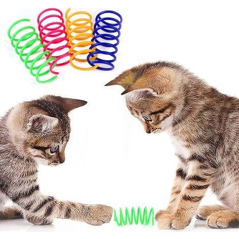 Set of 4 Colorful Spring Cat Toys, Interactive Cat Toys, Flexible Jumping Toys, Cat Chew Toys (1/5)