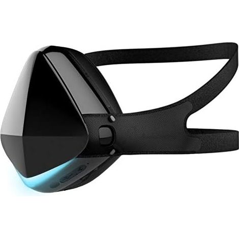 Mascarilla purificadora de aire eléctrica recargable MINKUROW con filtro de aire HEPA (negro).