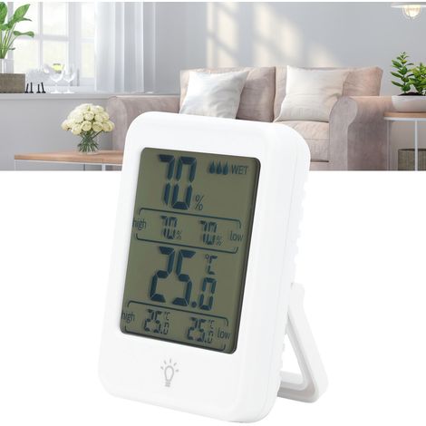 MC41 Digitales elektronisches Thermometer und Hygrometer für den Innenbereich mit Digitalanzeige, Farbe: Weiß (1/5)