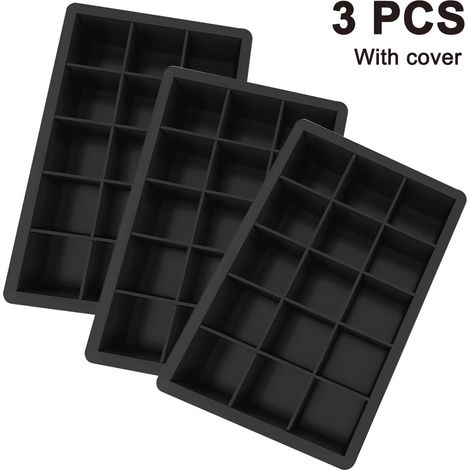 2 Moules à glaçons en silicone, 15 cavités, sans BPA, empilables, faciles à démouler, pour cocktails, whisky, purées bébé (1/5)