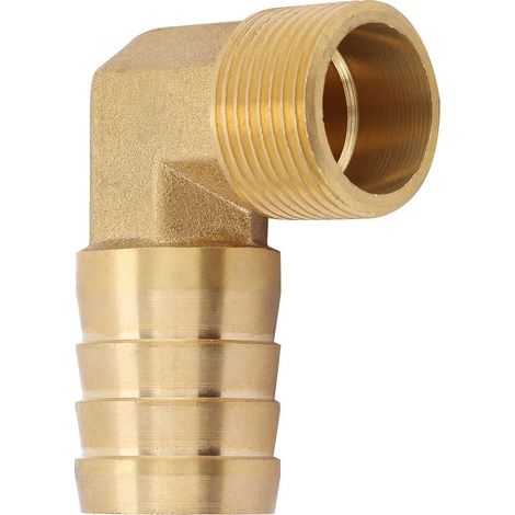 Raccord coudé en laiton 1 pièce, filetage mâle 3/4", à embout cannelé 25mm, pour tuyau d\'arrosage (1/5)