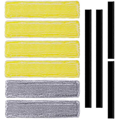 Accessoires pour aspirateurs à vitres Karcher WV1, WV2 et WV5 : housses de balai en microfibre et lèvres de rechange en caoutchouc pour extracteur de lèvre (1/5)