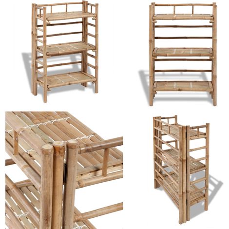 Étagère à plantes 3 niveaux Bambou - Support Plante - Étagère Plante - Meuble Jardin - Décoration Intérieur - Bambou Naturel - Home & Living (1/5)