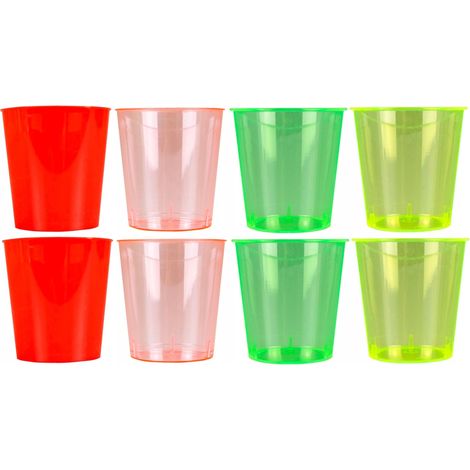 Vasos de vodka de plástico reutilizables y coloridos con diseño de parrilla, 30 ml, 8 unidades (1/5)