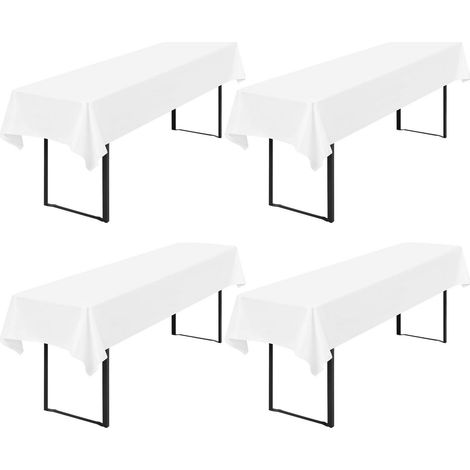 4er-Pack Tischdecken Bierzeltgarnitur 100x250cm Weiß Wasserdicht Polyester