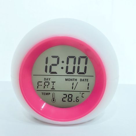 Réveil Numérique - Affichage LED - Lumière Réveil Graduelle - Calendrier et Thermomètre Intégrés - Pour Enfants et Adultes - 1 Pièce (1/4)