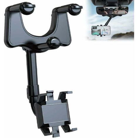 Support Telephone Voiture Retroviseur, 360°Rotatif Rétractable Support Smartphone Voiture, Support Portable Voiture pour Smartphone de 4 à 6,7 Pouces (1/3)