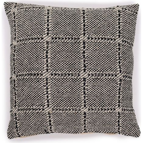 Housse de Coussin Classique - Carrés Gris - 40x40cm- Vendu par 1 (1/4)