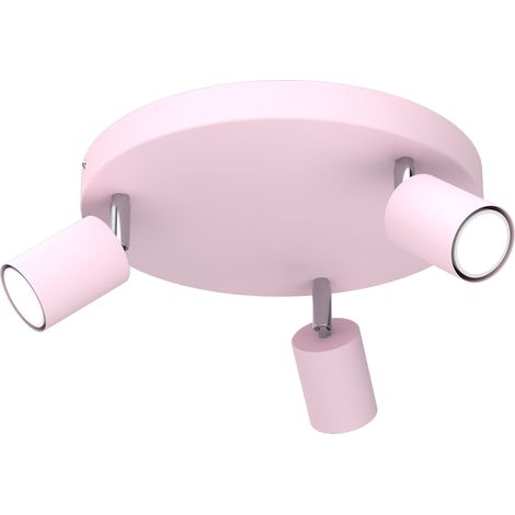 Plafonnier moderne rose à 3 spots orientables GU10 8W pour intérieur