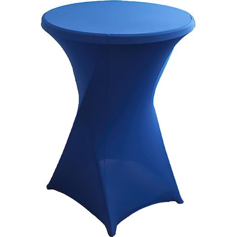 Mantel redondo elástico para cócteles - Falda elástica y que no encoge para mesas de bar, ideal para fiestas y eventos. (1/5)